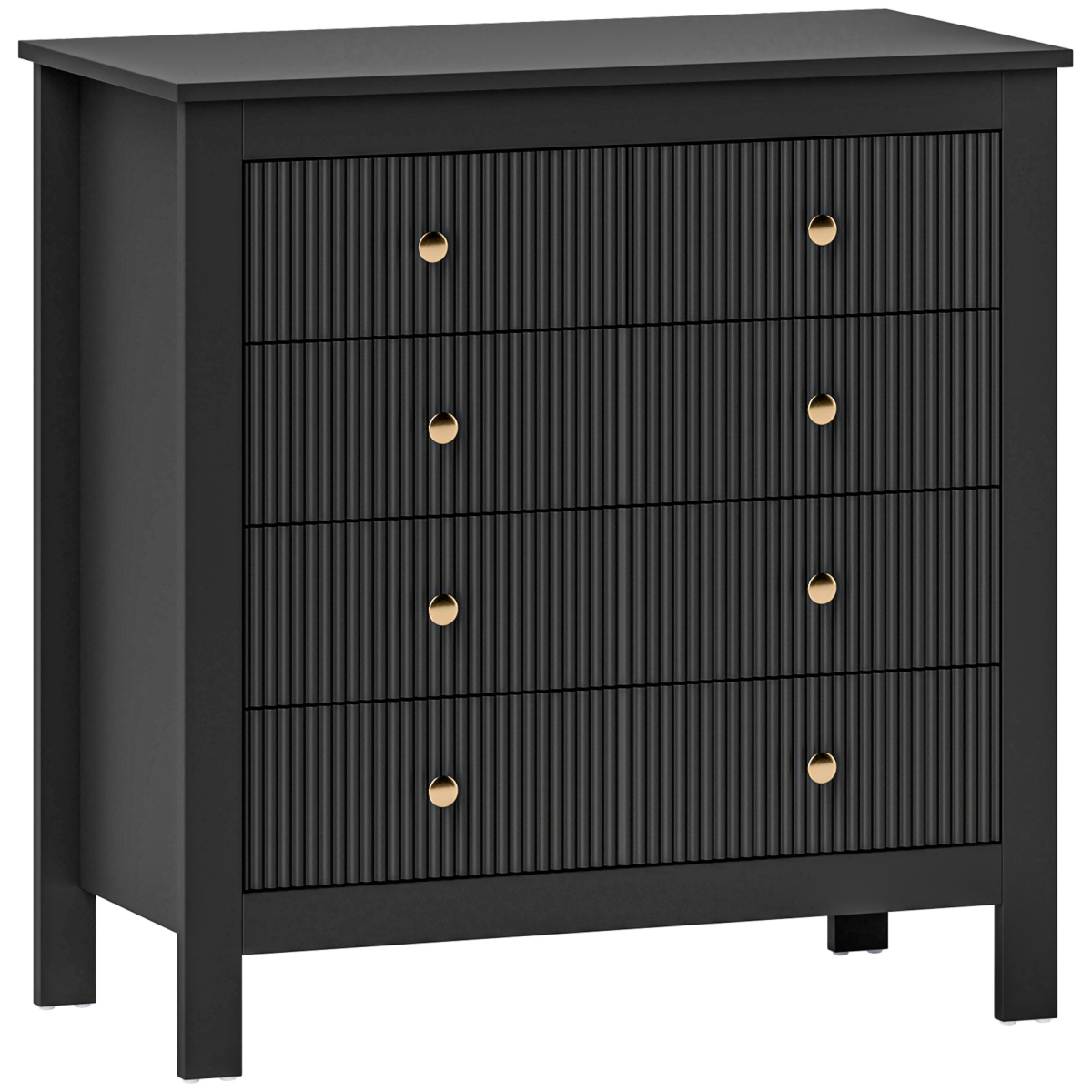 cortex-london-windsor-fluted-black-five-drawer-bedroom-chest