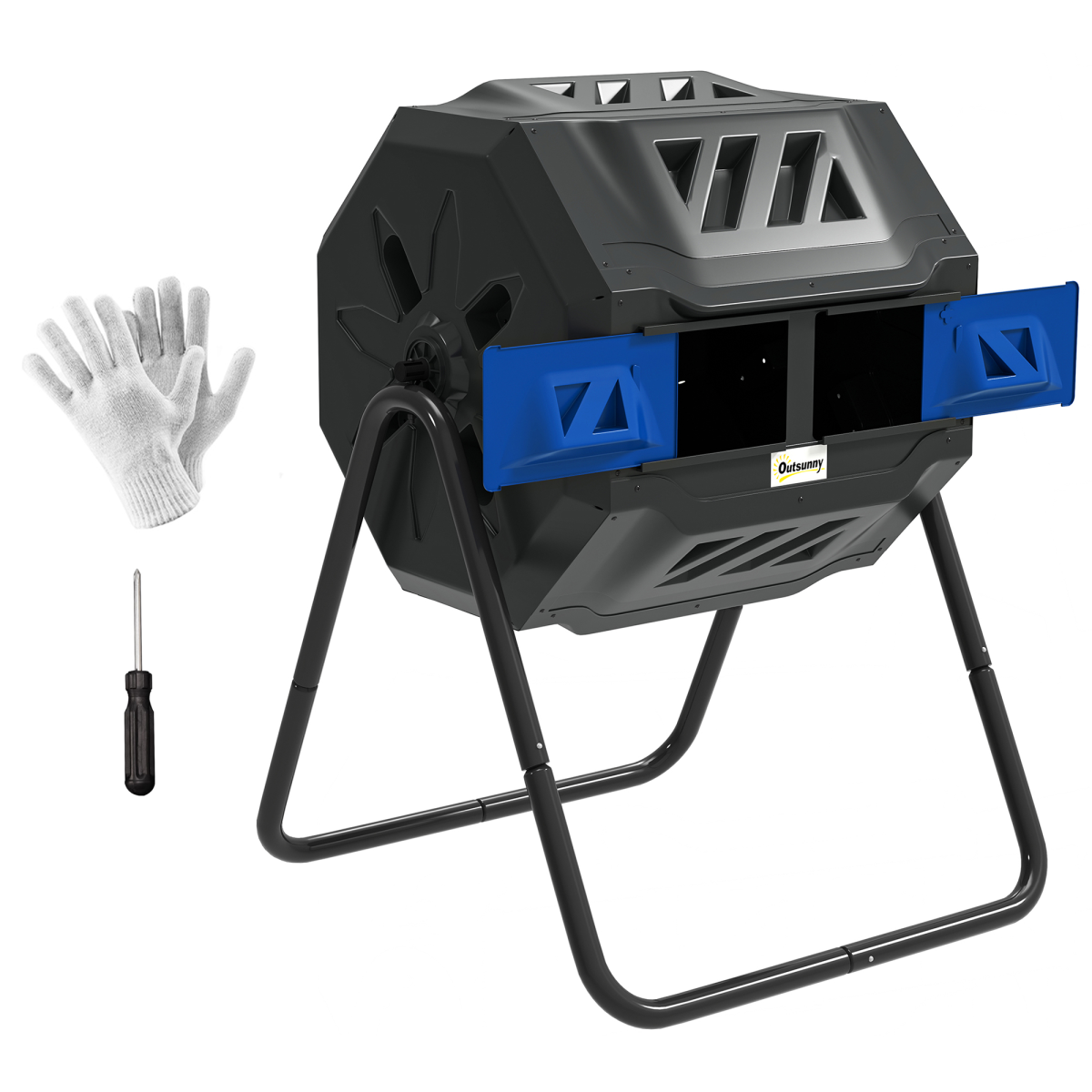 cortex-london-windsor-160l-dual-chamber-tumbling-compost-bin