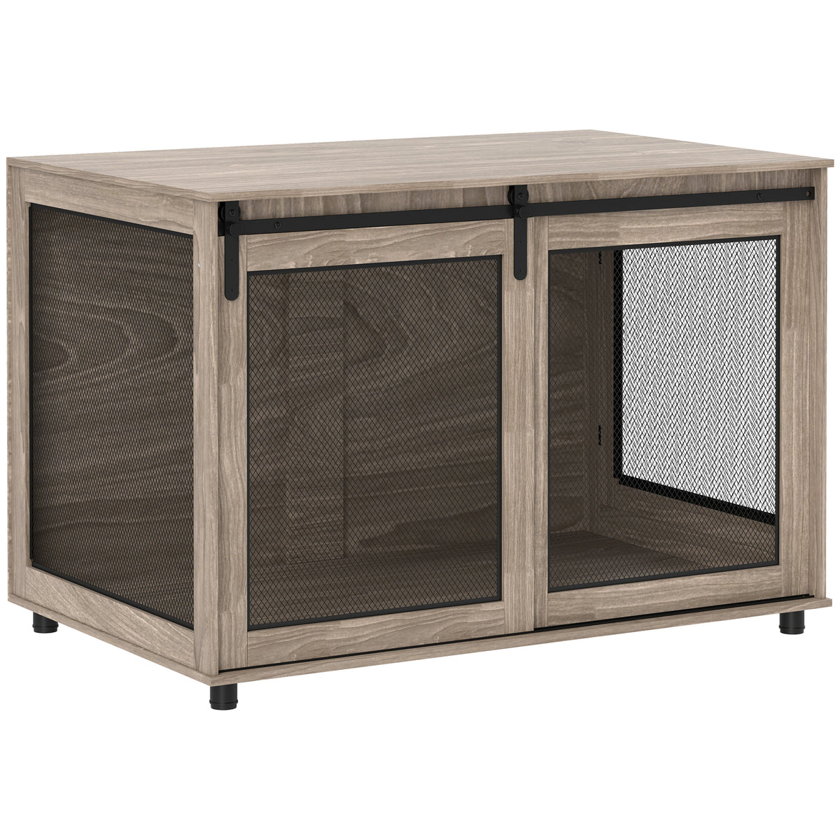 cortex-london-windsor-grey-dog-crate-side-table-on-wheels