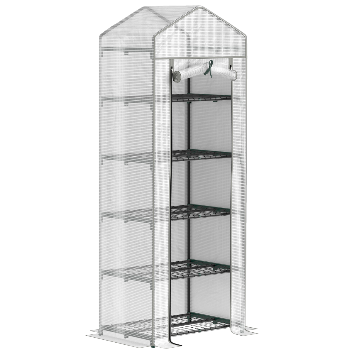 cortex-london-kensington-five-tier-mini-greenhouse-white-green-steel-polyethylene