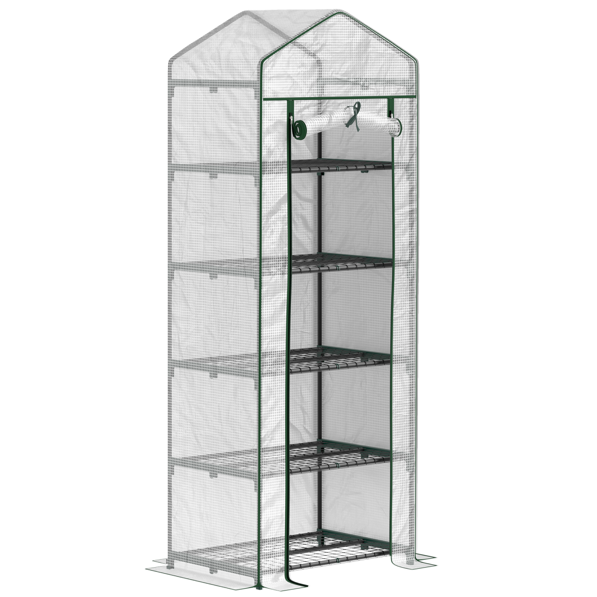 cortex-london-kensington-five-tier-mini-greenhouse-white-green-steel-polyethylene