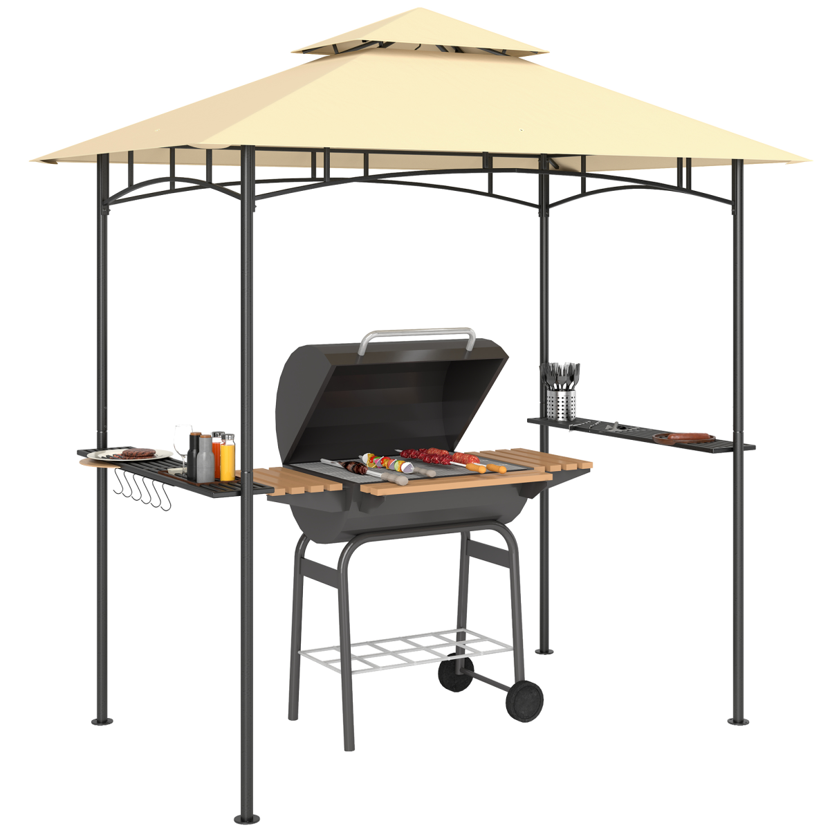cortex-london-windsor-double-tiered-bbq-grill-gazebo-beige