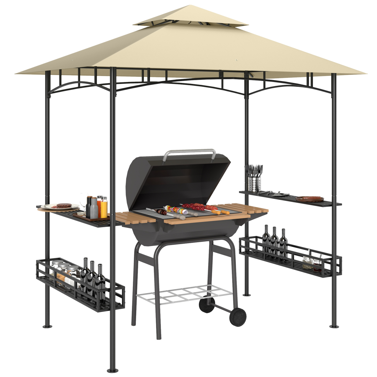 cortex-london-windsor-bbq-grill-canopy-beige-galvanised-metal-polyester