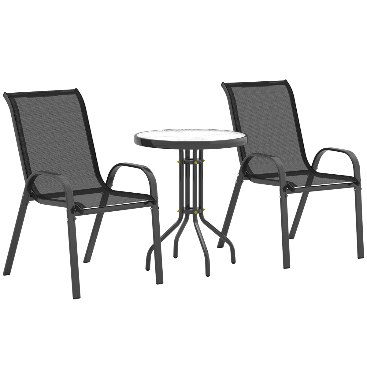 cortex-london-windsor-black-garden-bistro-set-stackable-chairs-tempered-glass-table