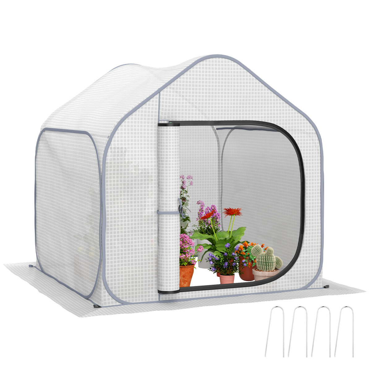 cortex-london-kensington-mini-pop-up-greenhouse-reinforced-pe-cover-zipped-door-green