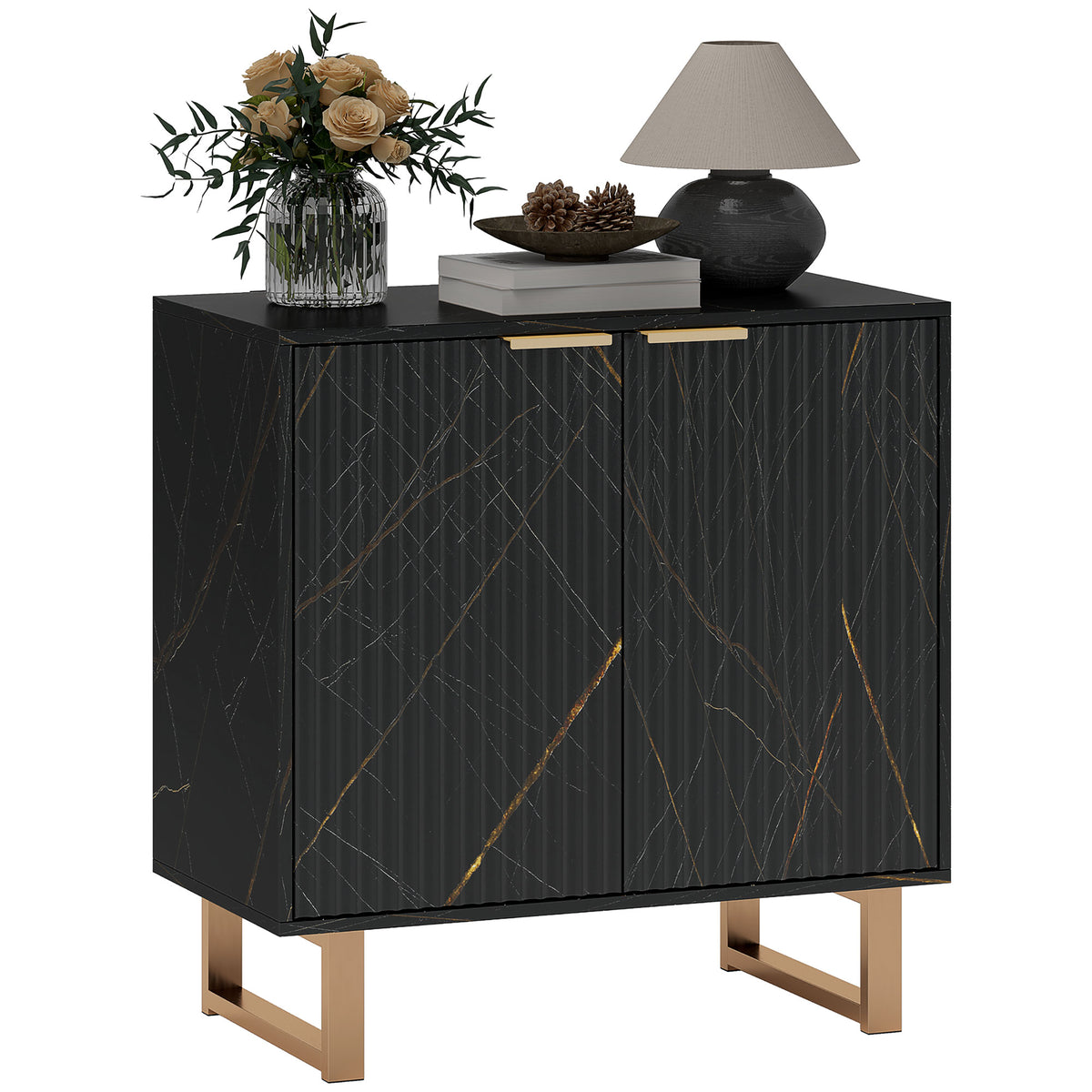cortex-london-kensington-black-storage-unit-gold-accents-ridged-front-mdf-particleboard-steel