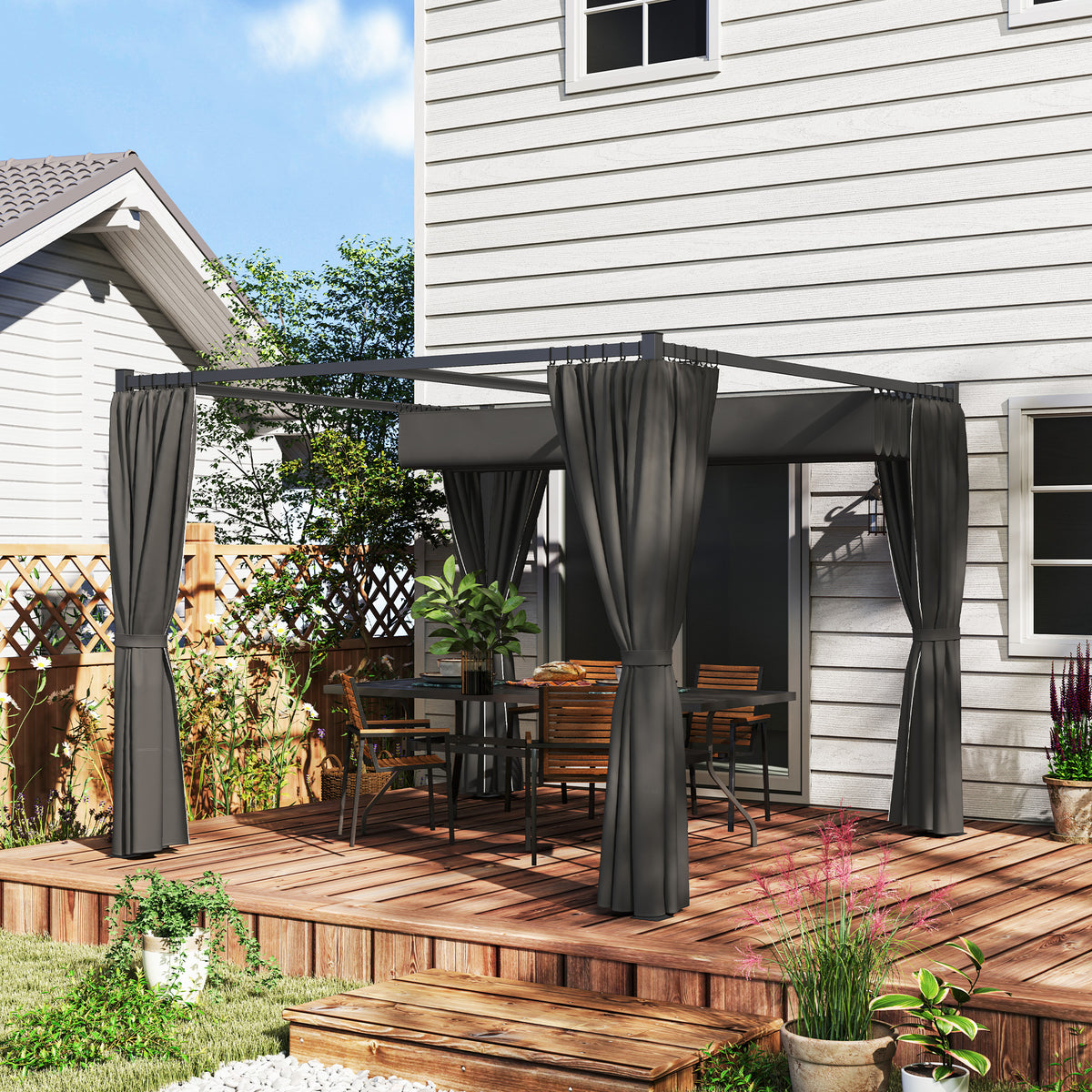 cortex-london-windsor-garden-shelter-retractable-canopy-privacy-curtains-charcoal-grey