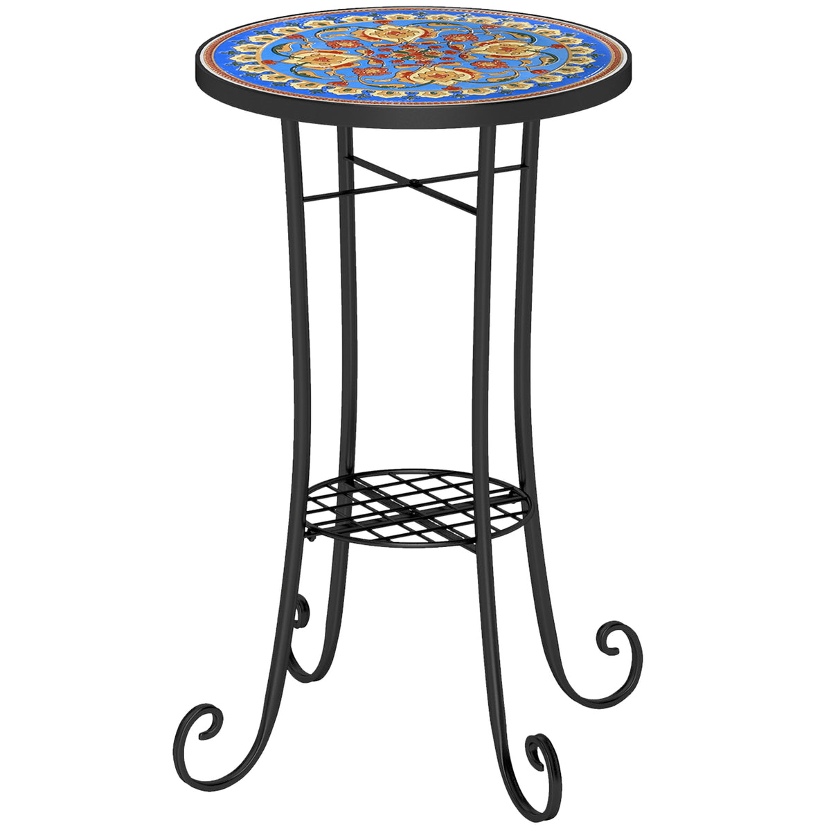 cortex-london-york-mosaic-garden-side-table-plant-stand-orange-black