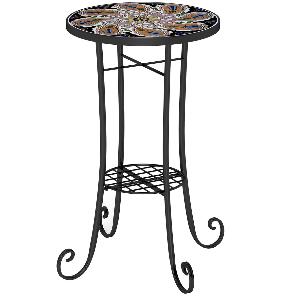 cortex-london-york-mosaic-garden-side-table-plant-stand-orange-black