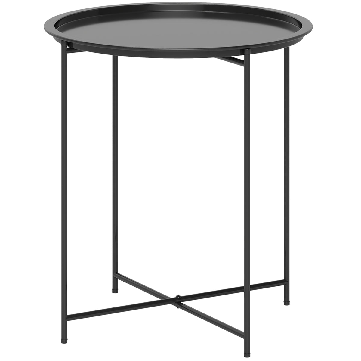 cortex-london-bath-round-steel-garden-side-table-removable-tray-black