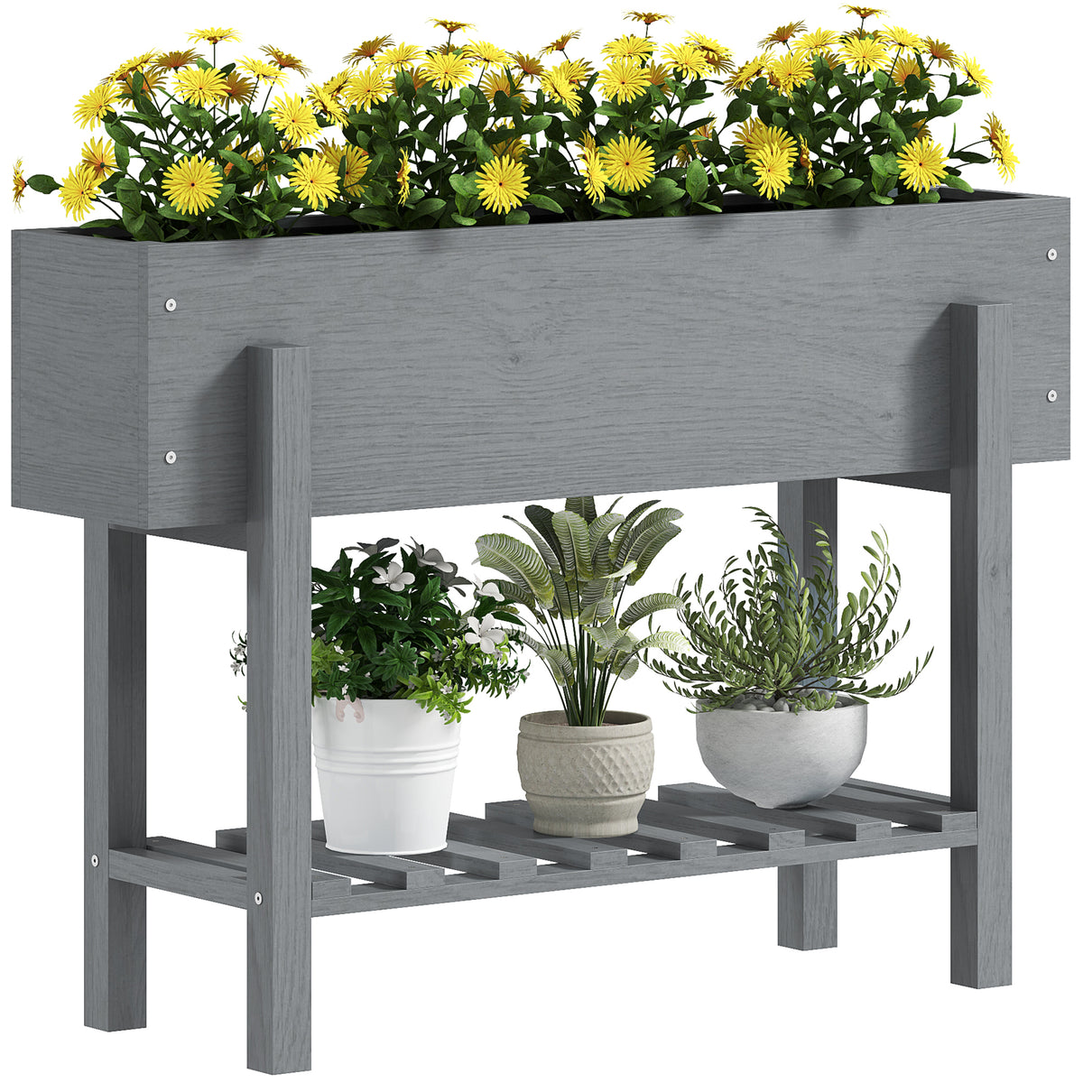 cortex-london-york-grey-wooden-raised-planter-with-storage-shelf