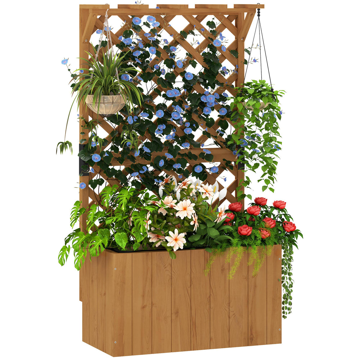 cortex-london-york-fir-wood-planter-trellis-natural-wood-finish