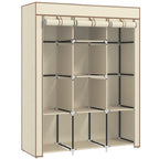 cortex-london-york-fabric-portable-wardrobe-8-shelves-2-hanging-rails-beige