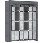 cortex-london-york-fabric-portable-wardrobe-8-shelves-2-hanging-rails-beige