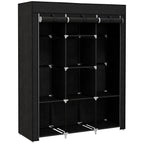 cortex-london-york-fabric-portable-wardrobe-8-shelves-2-hanging-rails-beige