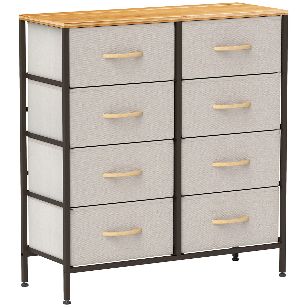cortex-london-kensington-eight-drawer-black-fabric-chest-of-drawers-wood-effect-top