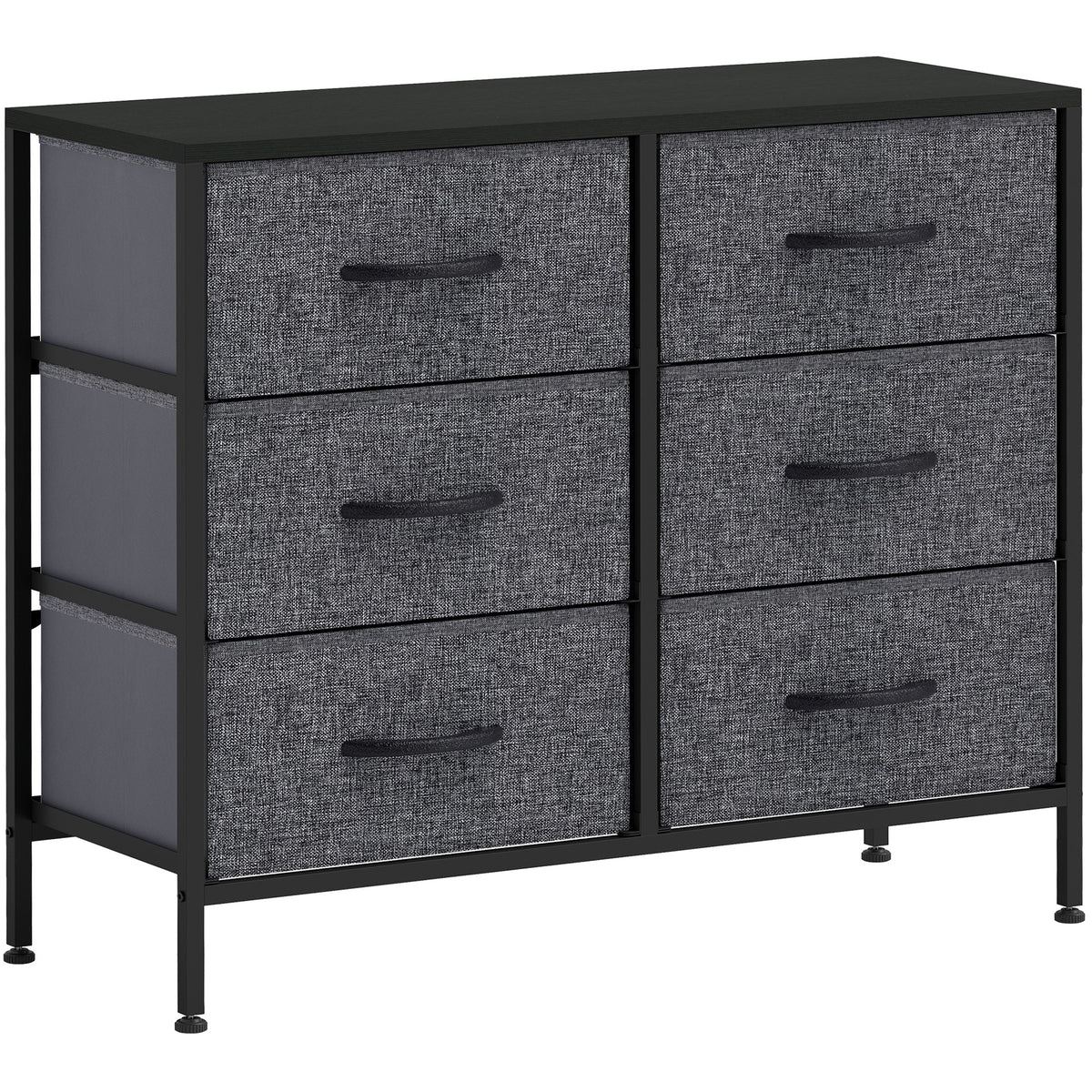 cortex-london-york-six-drawer-fabric-chest-wood-effect-top-black