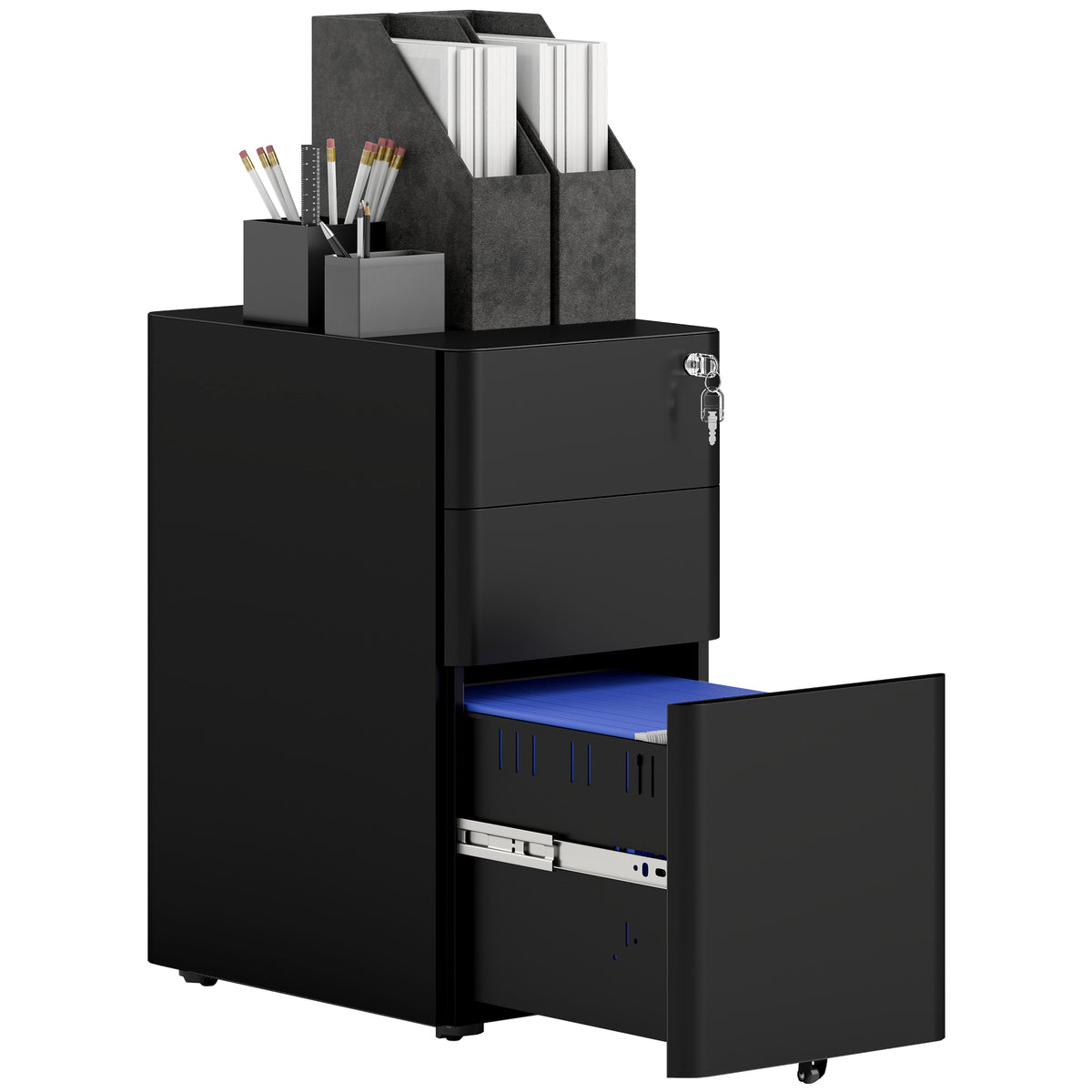 cortex-london-windsor-steel-filing-cabinet-lock-wheels-black