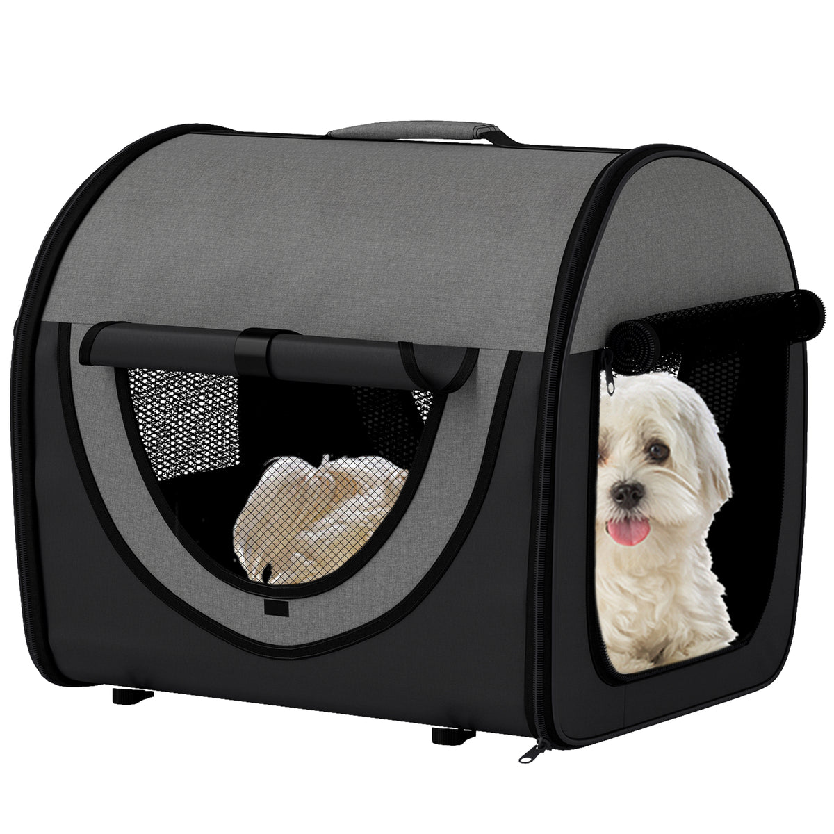 cortex-london-windsor-folding-fabric-pet-travel-crate-black-grey