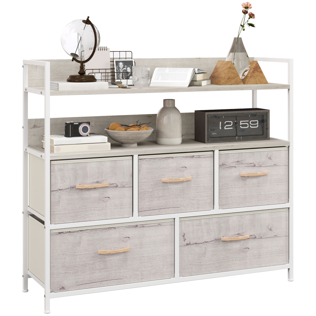 cortex-london-york-homcom-rustic-brown-seven-drawer-chest-of-drawers-with-shelves