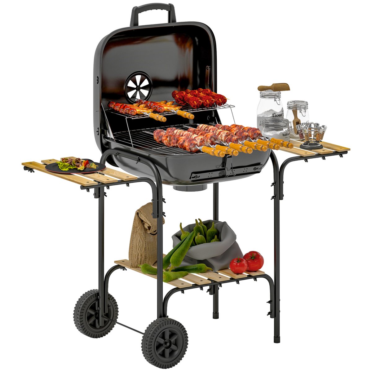 cortex-london-windsor-portable-charcoal-barbecue-grill-black-steel-fir-wood