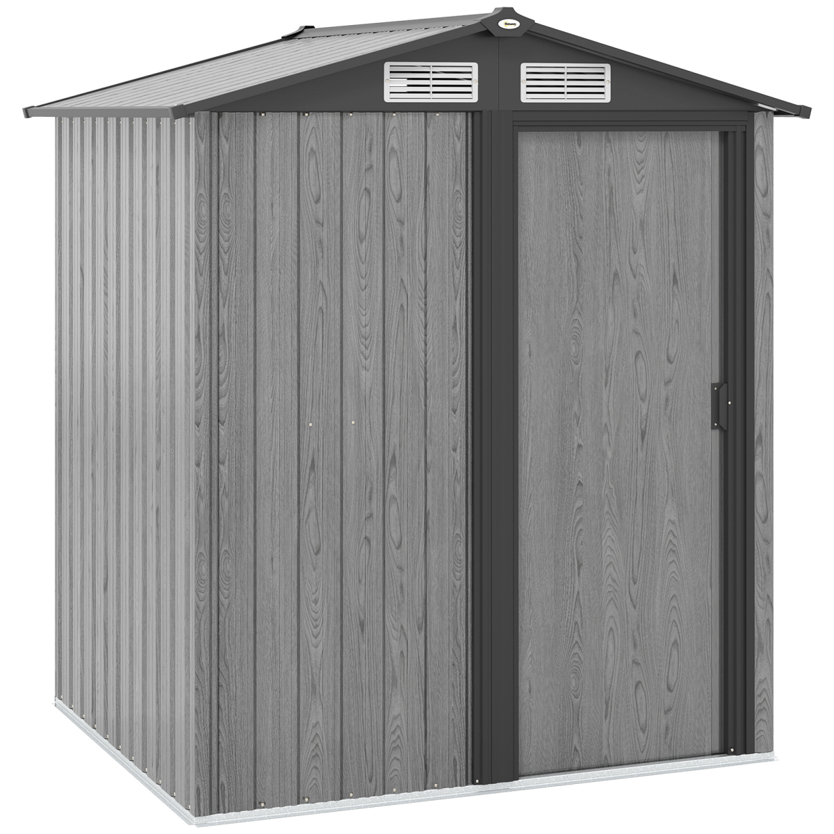 cortex-london-windsor-outdoor-metal-storage-shed-sliding-door-sloped-roof-grey-wood-effect-white