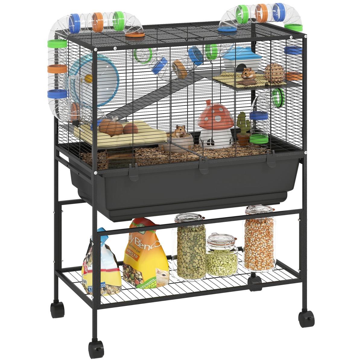 cortex-london-york-hamster-cage-three-tier-gerbil-cage-black