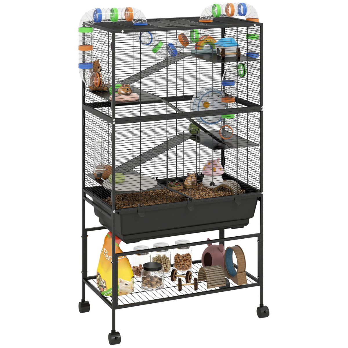 cortex-london-york-hamster-cage-three-tier-gerbil-cage-black