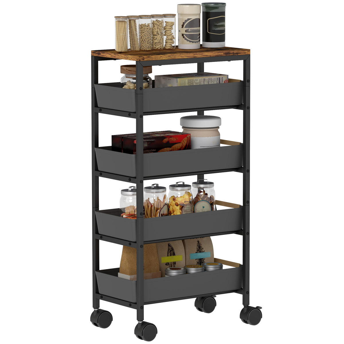 cortex-london-york-kitchen-storage-trolley-five-tier-four-drawers