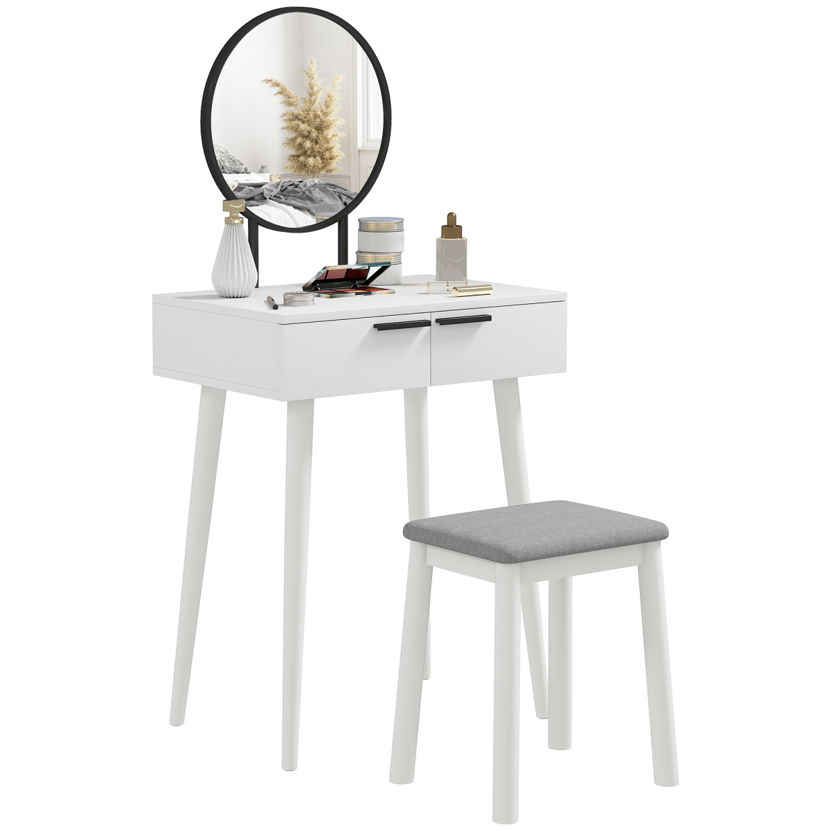 cortex-london-windsor-dressing-table-mirror-stool-two-drawers