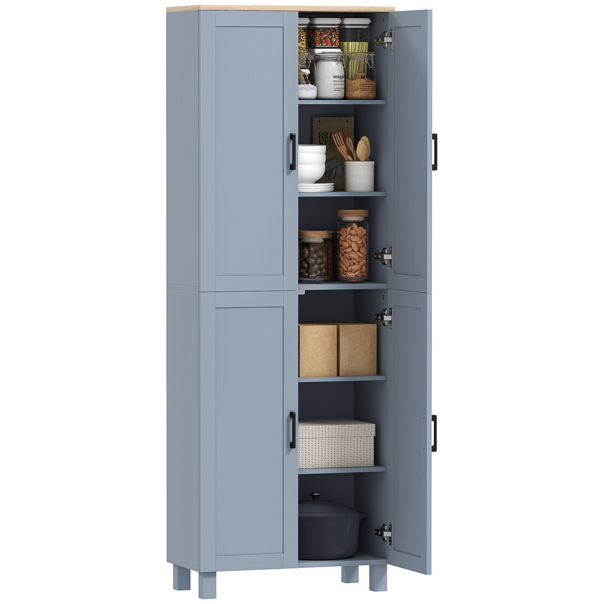 cortex-london-windsor-black-kitchen-storage-cabinet-four-doors-five-inner-shelves