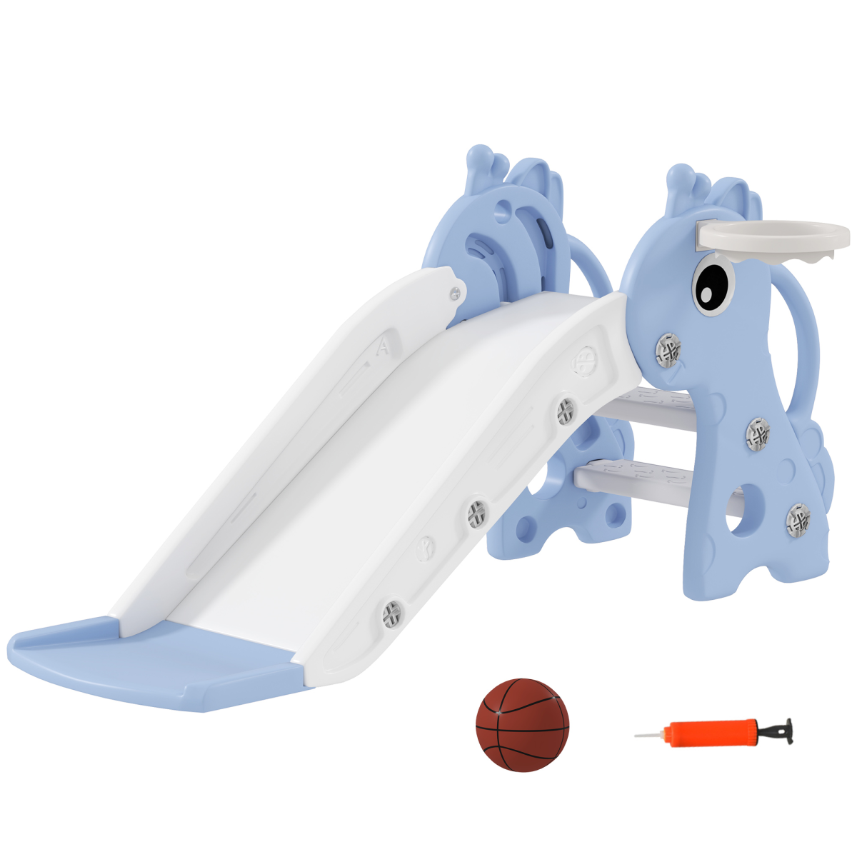 cortex-london-windsor-giraffe-3-in-1-kids-slide-climber-basketball-hoop-blue