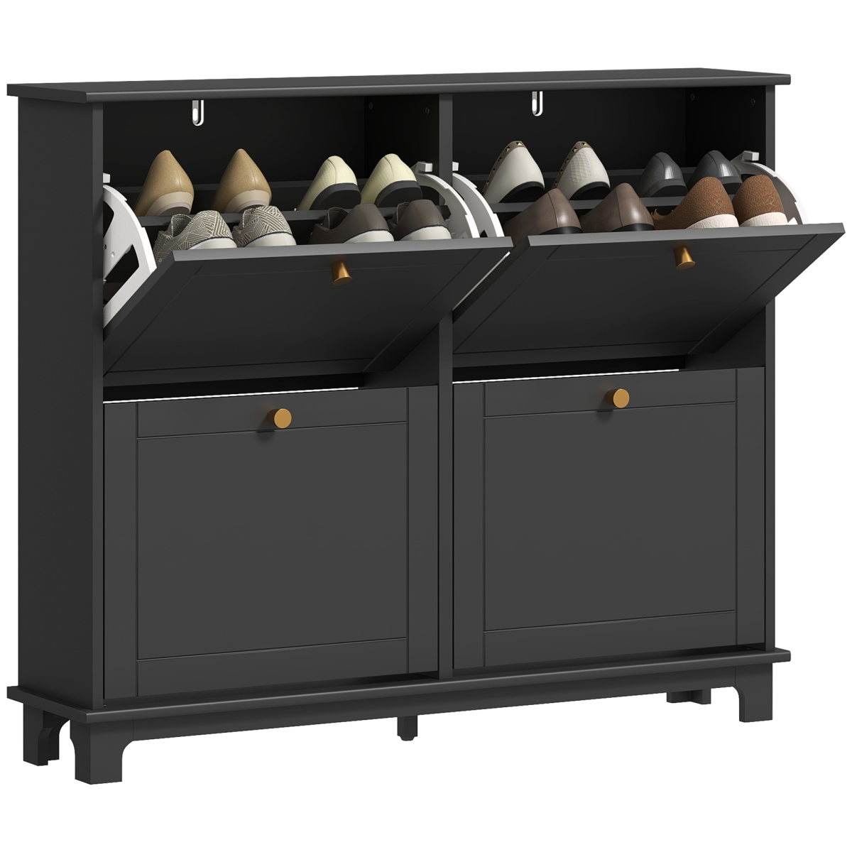 cortex-london-windsor-black-narrow-shoe-cabinet-four-flip-drawers