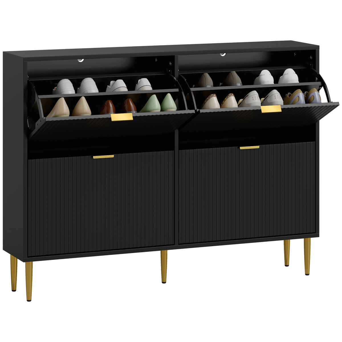 cortex-london-york-fluted-shoe-storage-cabinet-black