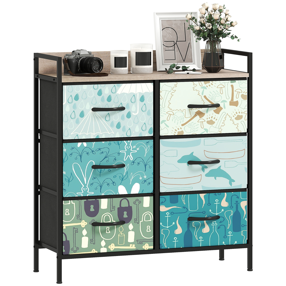 cortex-london-york-blue-four-drawer-fabric-dresser-open-shelf