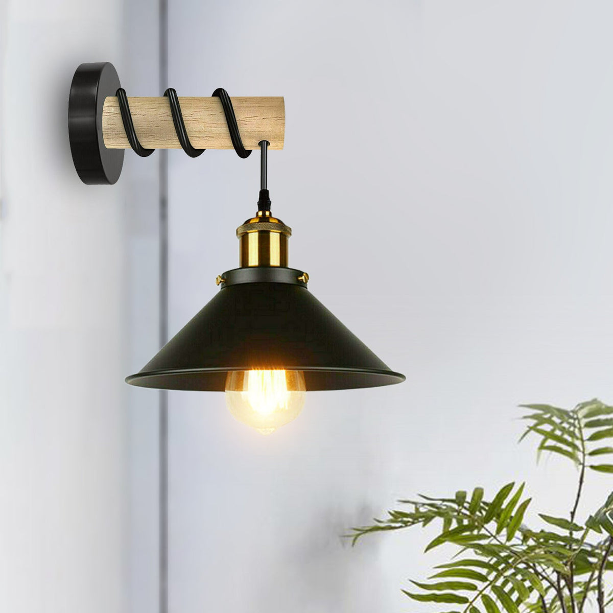 cortex-london-york-black-metal-wood-cone-wall-light