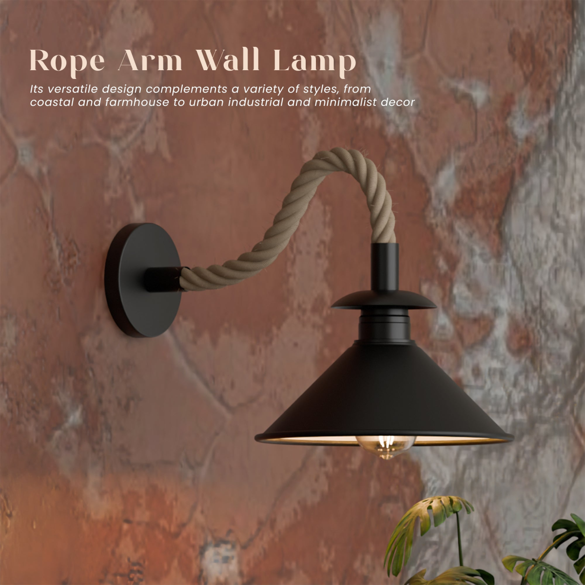 cortex-london-camden-black-rope-wall-sconce-22cm-cone-shade-industrial