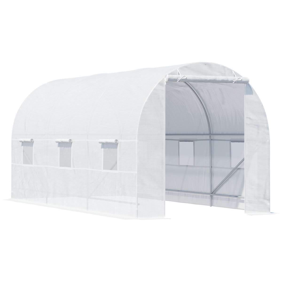 cortex-london-windsor-large-galvanized-steel-walk-in-poly-tunnel-greenhouse-white