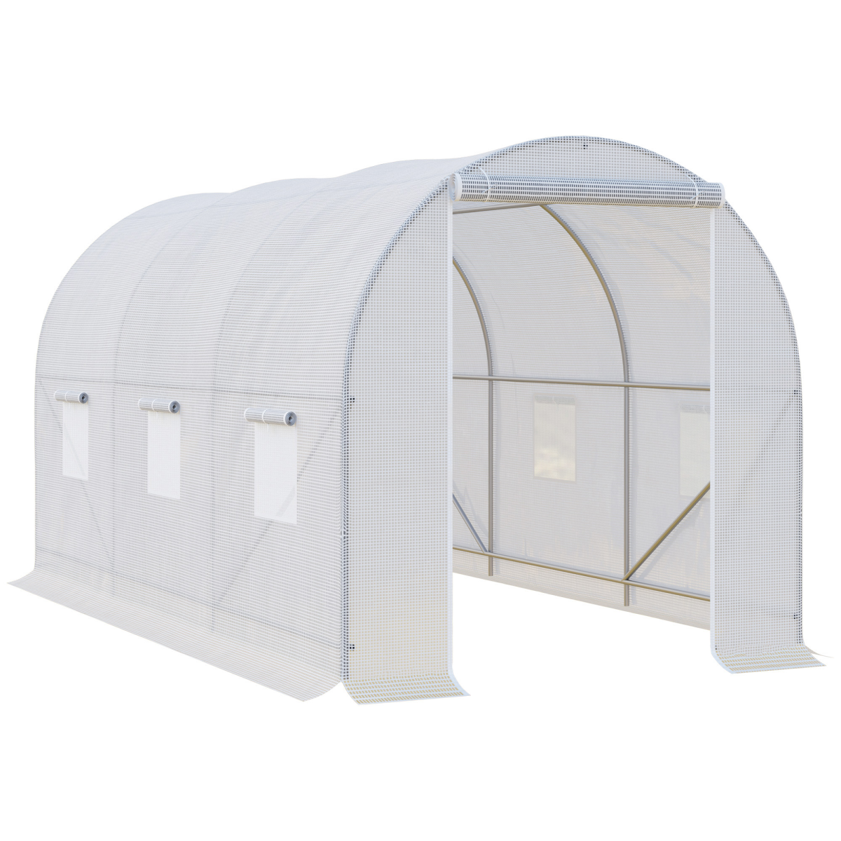 cortex-london-windsor-large-galvanized-steel-walk-in-poly-tunnel-greenhouse-white