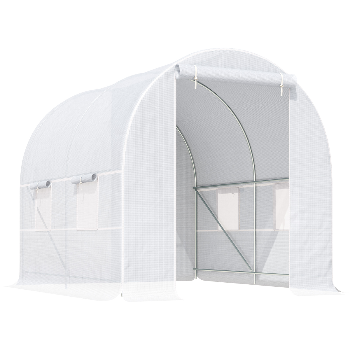 cortex-london-windsor-large-galvanized-steel-walk-in-poly-tunnel-greenhouse-white
