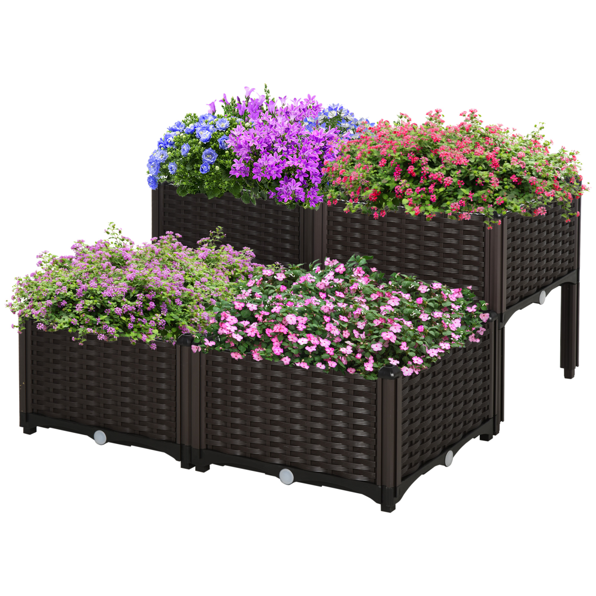 cortex-london-kensington-set-of-4-raised-outdoor-garden-planter-boxes-brown-grey