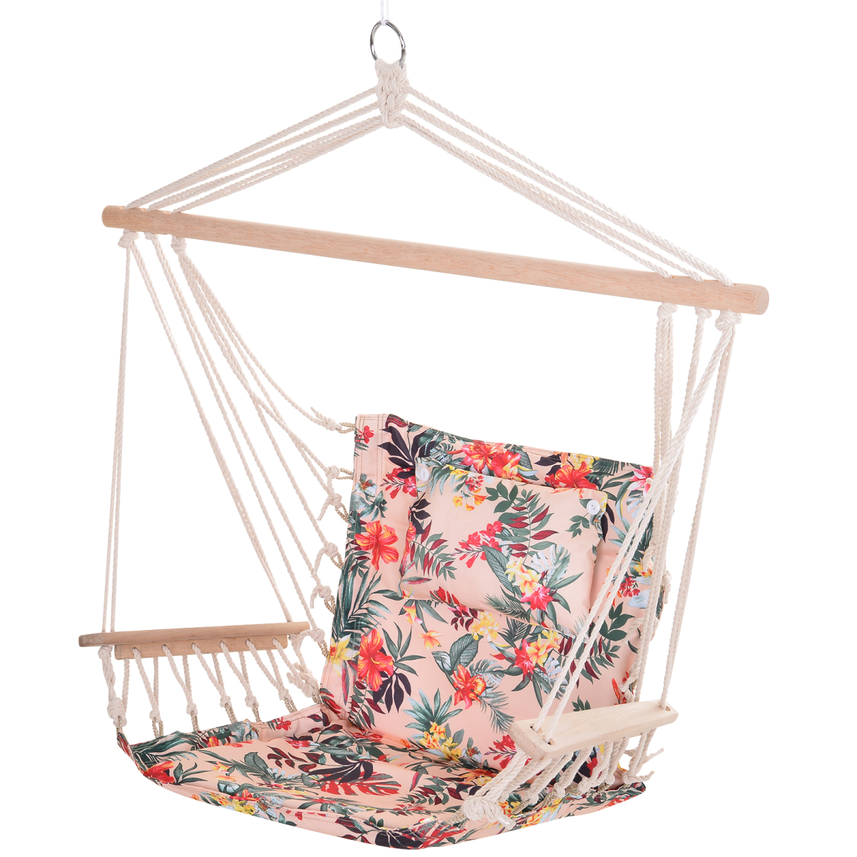 cortex-london-york-haven-rope-hanging-hammock-chair-muted-green-brown-blue-stripes-wooden-armrests
