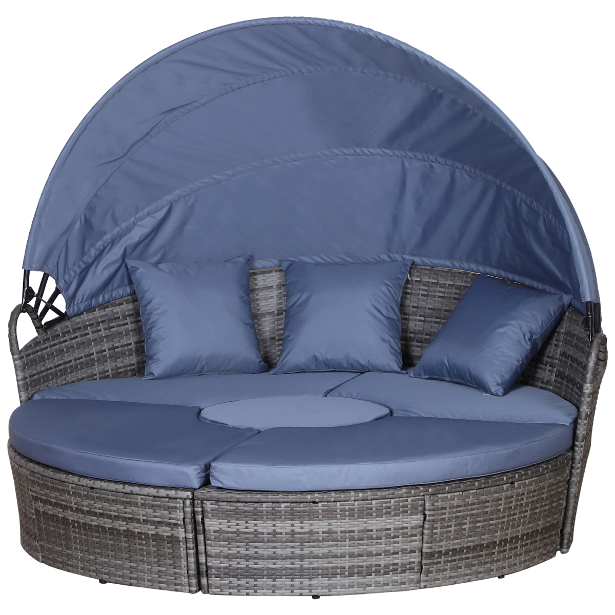 cortex-london-windsor-five-piece-outdoor-rattan-round-sofa-bed-coffee-table-set