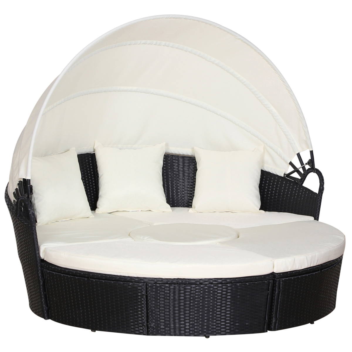 cortex-london-windsor-five-piece-outdoor-rattan-round-sofa-bed-coffee-table-set