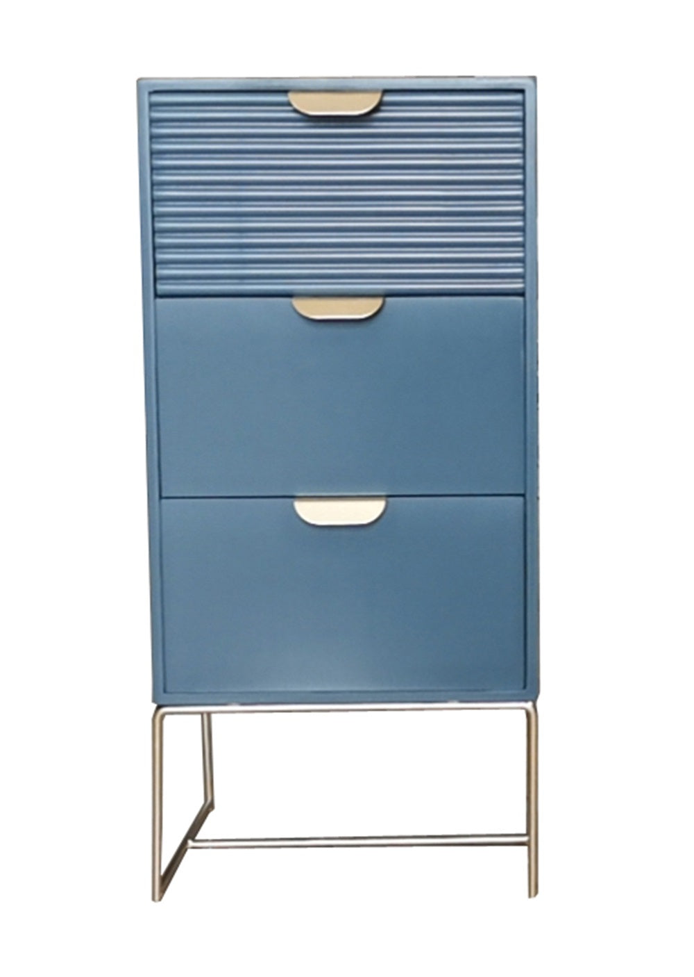 cortex-london-windsor-blue-64cm-wooden-three-drawer-bedside-table