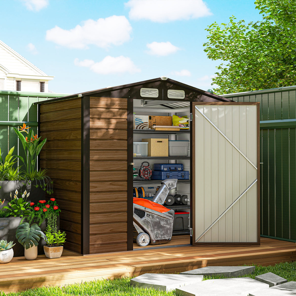 cortex-london-windsor-oak-galvanised-steel-garden-shed-vent