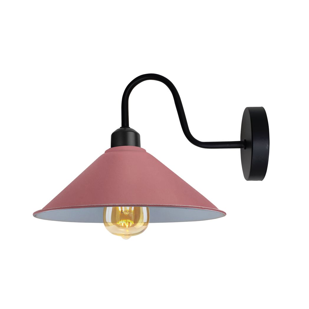 cortex-london-windsor-pink-black-vintage-e27-swan-neck-cone-wall-light