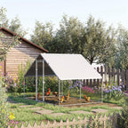 Walk In Chicken Run Galvanized Chicken Coop Hen House w/ Water-Resist Cover