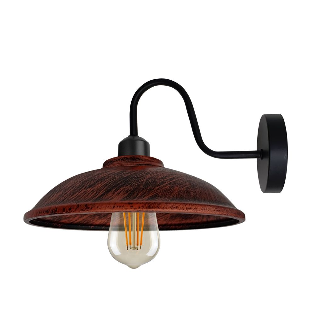 cortex-london-york-rustic-red-black-e27-wall-light-hemisphere-metal