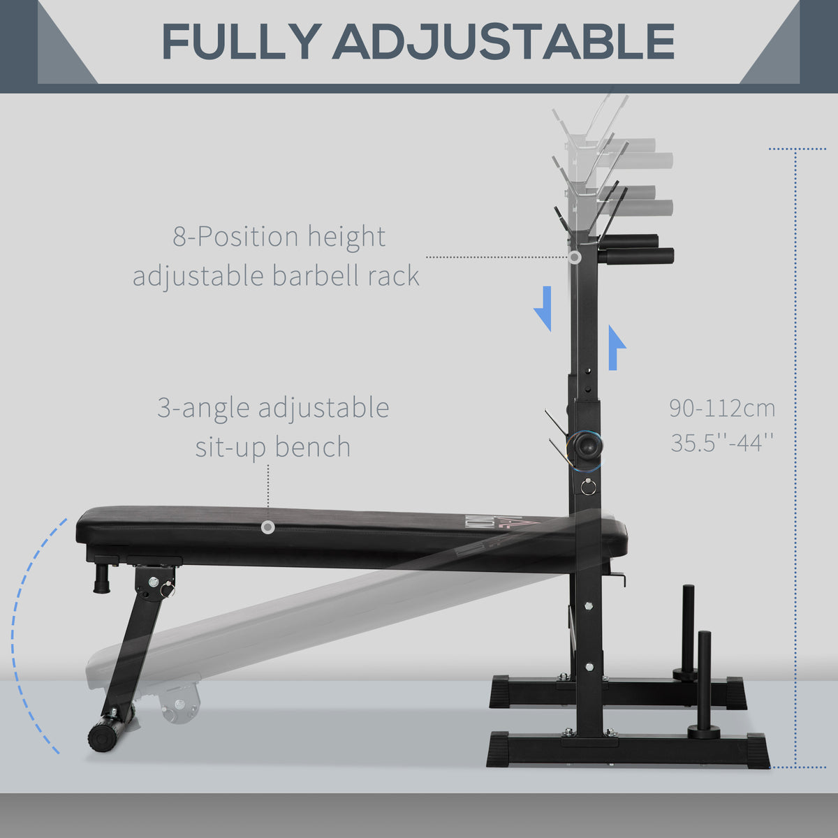 cortex-london-york-adjustable-weight-bench-barbell-rack-dip-station-black